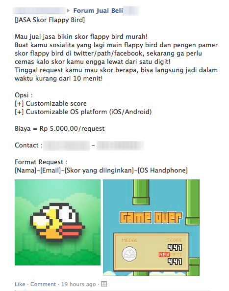 Unik, Jasa Membuat Skor Flappy Bird