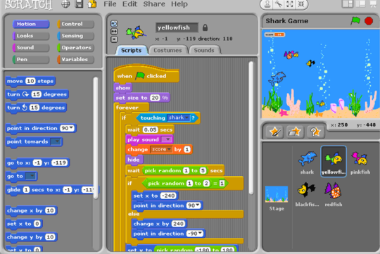 Contoh software Scracth yang penuh dengan visual menarik untuk anak