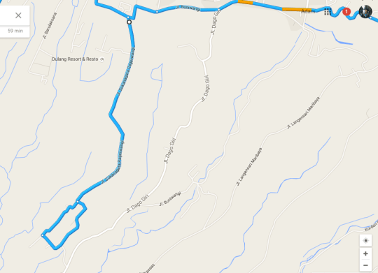 Pas udah di tengah2, google memutuskan saya harus puter balik -_-