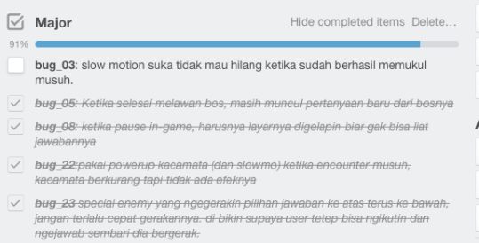 Contoh Daftar Bug Menggunakan Trello