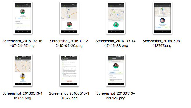 Beberapa screenshot booking Gojek yang saya miliki